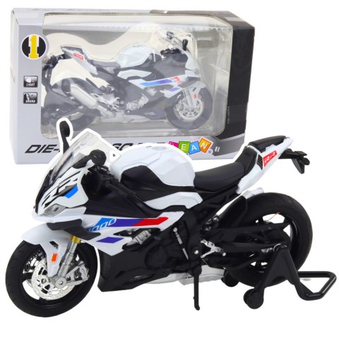 Motocykl Sportowy Metalowy Światła Dźwięki Biały S1000 1:12 Motocykl Sportowy Metalowy Światła Dźwięki Biały S1000 1:12