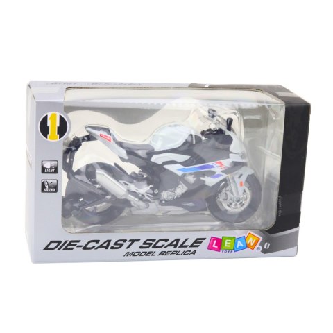 Motocykl Sportowy Metalowy Światła Dźwięki Biały S1000 1:12 Motocykl Sportowy Metalowy Światła Dźwięki Biały S1000 1:12