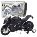 Motocykl Sportowy Metalowy Światła Dźwięki Czarny S1000 1:12