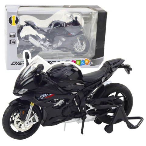 Motocykl Sportowy Metalowy Światła Dźwięki Czarny S1000 1:12 Motocykl Sportowy Metalowy Światła Dźwięki Czarny S1000 1:12