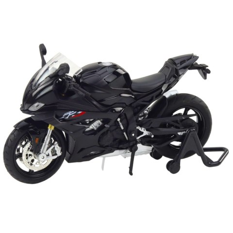 Motocykl Sportowy Metalowy Światła Dźwięki Czarny S1000 1:12 Motocykl Sportowy Metalowy Światła Dźwięki Czarny S1000 1:12