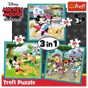 Puzzle - 3w1 - Myszka Miki z przyjaciółmi Trefl 34846