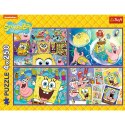 Puzzle - 4x250 - Szalony świat Sponge Boba Trefl 13342