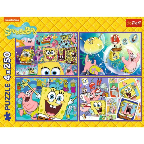 Puzzle - 4x250 - Szalony świat Sponge Boba Trefl 13342 Puzzle - 4x250 - Szalony świat Sponge Boba Trefl 13342