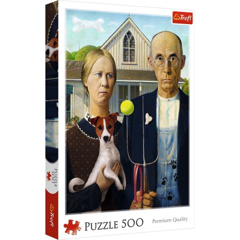 Puzzle - 500 - American Gothic: Psia Edycja Trefl 37526 Puzzle - 500 - American Gothic: Psia Edycja Trefl 37526