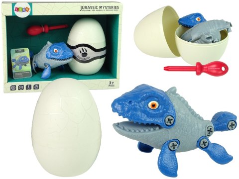 Zestaw Dinozaur Mosasaur z Jajkiem DIY Śrubokręt Niebieski Zestaw Dinozaur Mosasaur z Jajkiem DIY Śrubokręt Niebieski