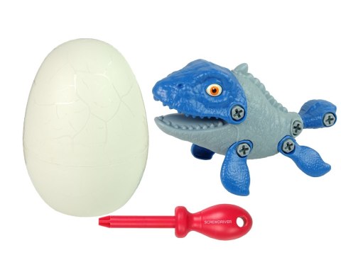 Zestaw Dinozaur Mosasaur z Jajkiem DIY Śrubokręt Niebieski Zestaw Dinozaur Mosasaur z Jajkiem DIY Śrubokręt Niebieski