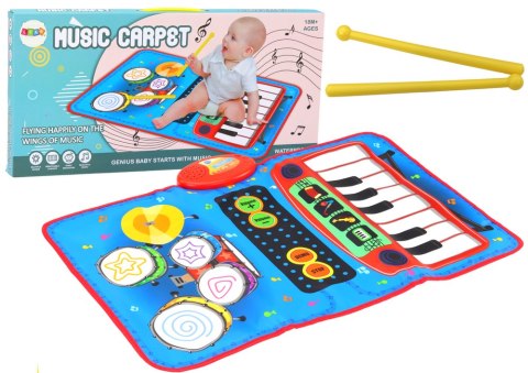 Mata Muzyczna 2w1 Interaktywna Perkusja Pianinko Pałeczki Mata Muzyczna 2w1 Interaktywna Perkusja Pianinko Pałeczki