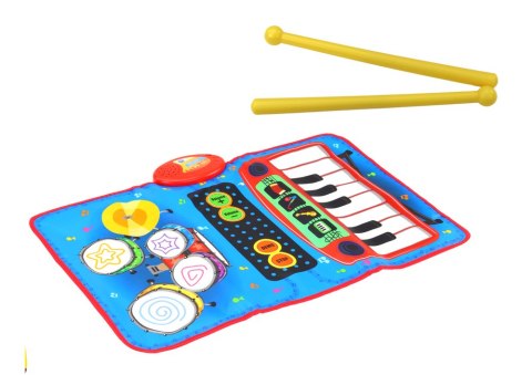 Mata Muzyczna 2w1 Interaktywna Perkusja Pianinko Pałeczki Mata Muzyczna 2w1 Interaktywna Perkusja Pianinko Pałeczki
