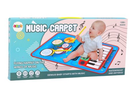 Mata Muzyczna 2w1 Interaktywna Perkusja Pianinko Pałeczki Mata Muzyczna 2w1 Interaktywna Perkusja Pianinko Pałeczki