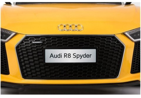 Auto na Akumulator Audi R8 Spyder Żółty Lakierowany Auto na Akumulator Audi R8 Spyder Żółty Lakierowany