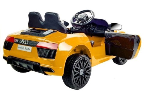 Auto na Akumulator Audi R8 Spyder Żółty Lakierowany Auto na Akumulator Audi R8 Spyder Żółty Lakierowany
