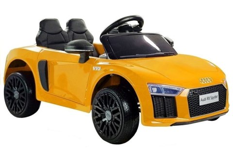 Auto na Akumulator Audi R8 Spyder Żółty Lakierowany Auto na Akumulator Audi R8 Spyder Żółty Lakierowany