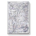 Notes FOLLOW YOUR DREAMS - srebrne cekiny